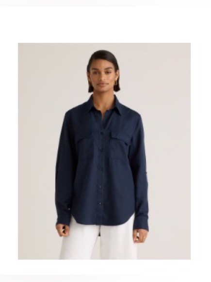Quince Vintage Wash Tencel Top - Midnight Blue
